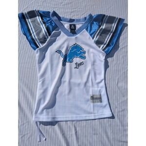 Reebok Detroit Lions NFL Football Jersey White Rhinestone Y2K‎ Size S